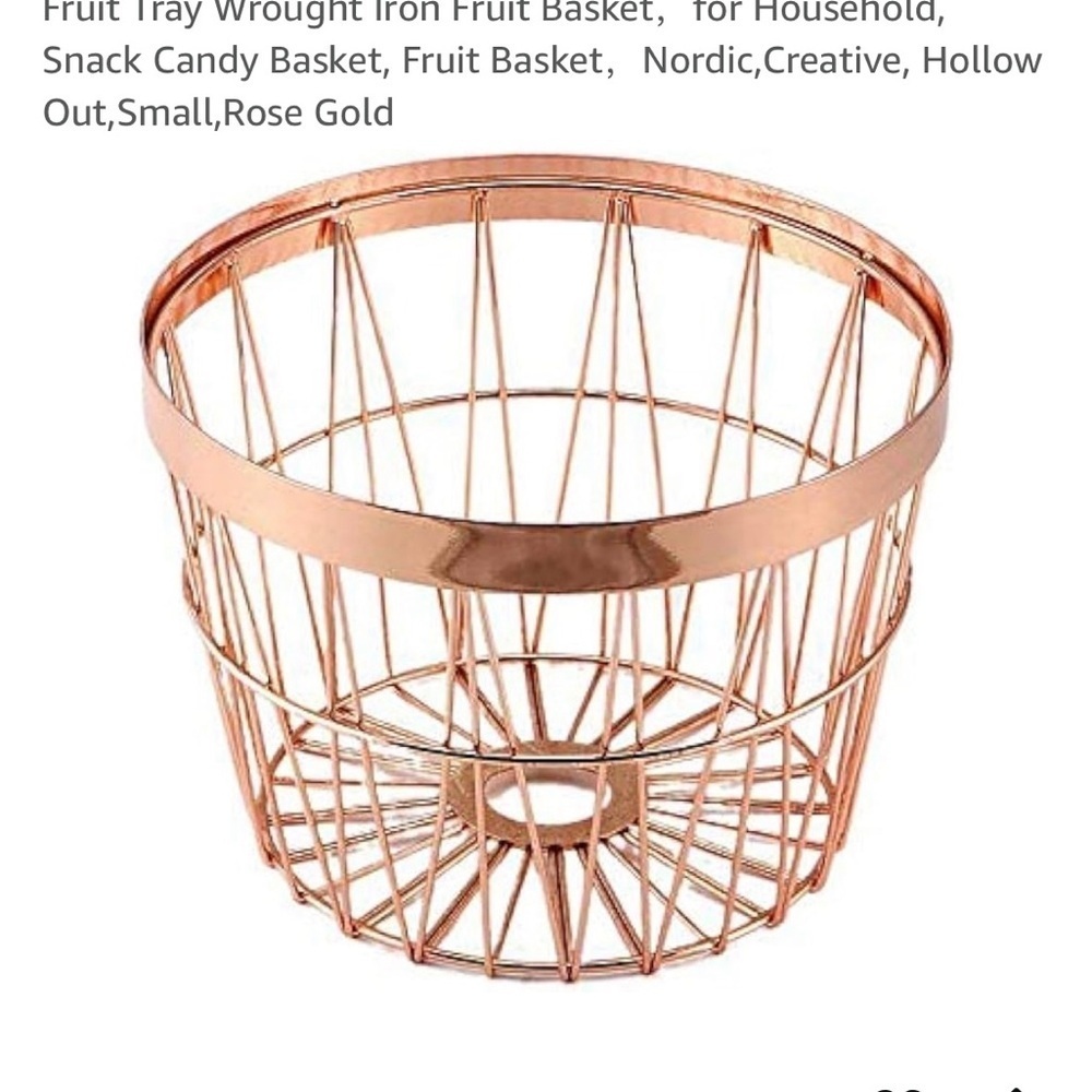 Copper Metal Accent Basket with Tapered Design. Elegant and versatile us…